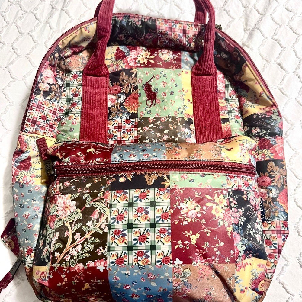 Polo by Ralph Lauren Double Handle Floral Patchwork Backpack